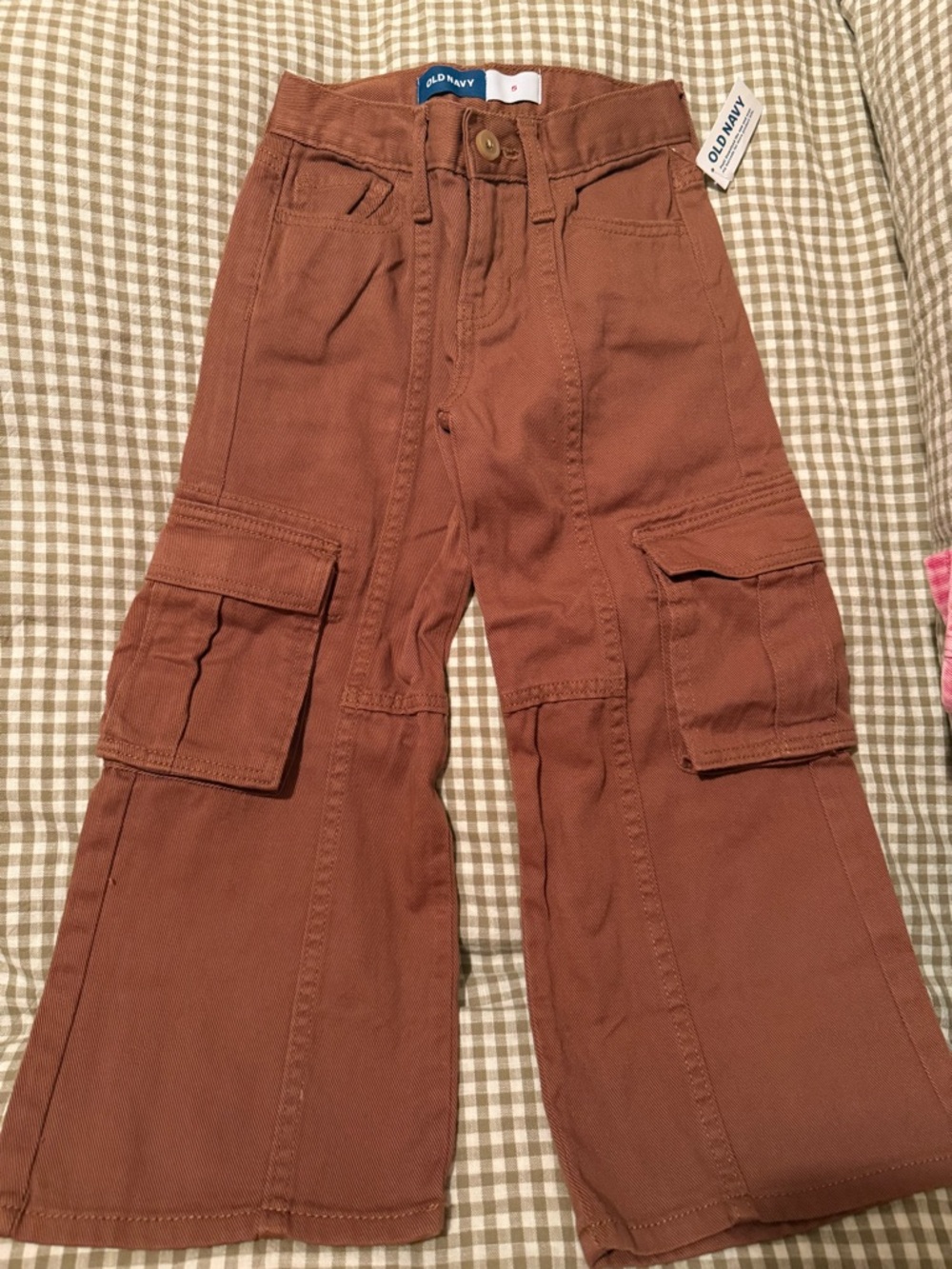 Old Navy Kids Rust Brown Cargo Flare Joggers